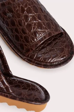 Ari Sequoia Circular Croco Embossed Leather