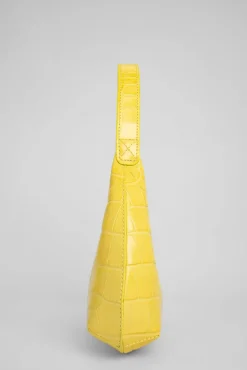 Baby Amber Custard Croco Embossed Leather