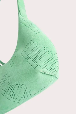 Baby Amber Spearmint Perforated Suede Leather
