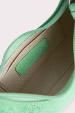 Baby Amber Spearmint Perforated Suede Leather