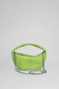 Baby Cush Bright Green Perforated Suede Leather