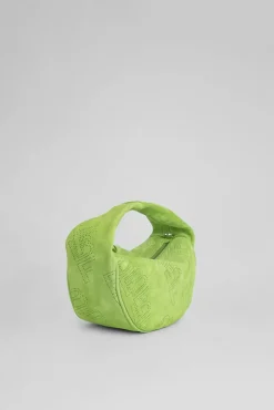 Baby Cush Bright Green Perforated Suede Leather