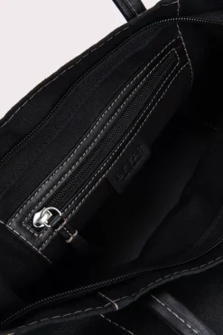 Bar Tote Black Canvas And Nappa Leather