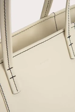 Bar Tote Cream Box Calf Leather