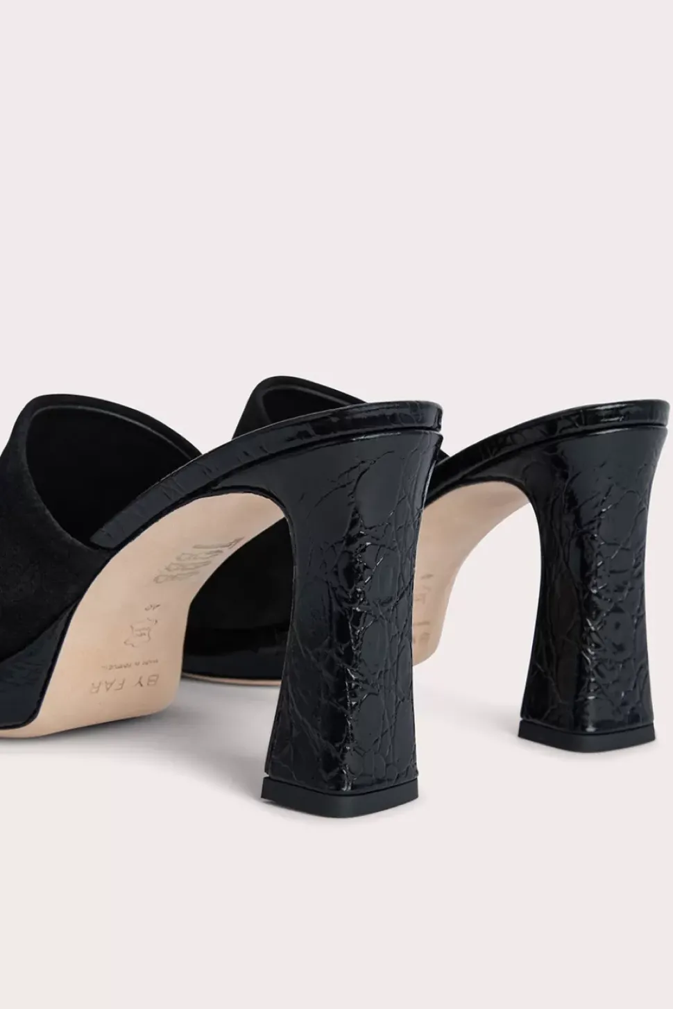 Beliz Black Croco And Suede Leather