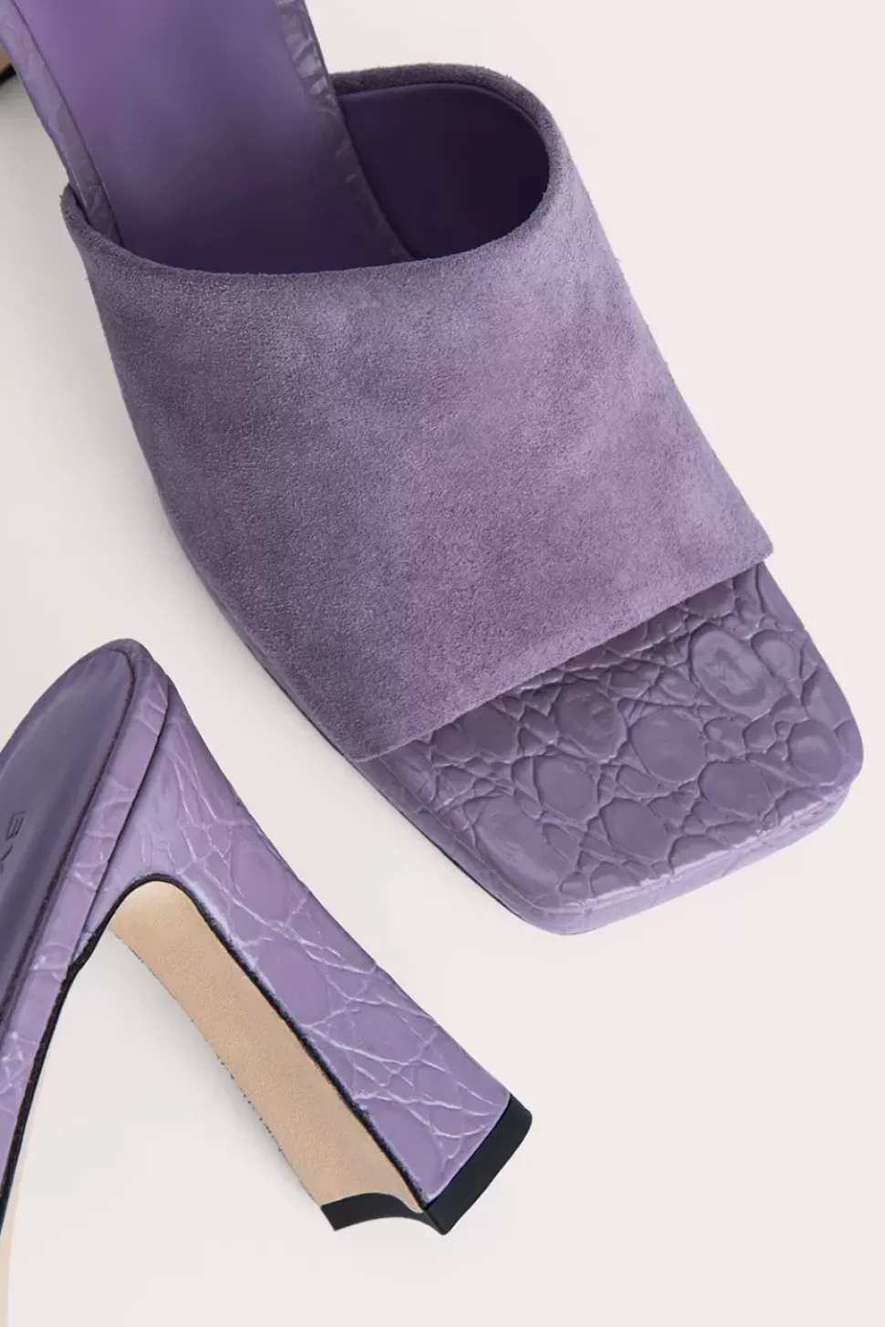 Beliz Purple Haze Croco And Suede Leather