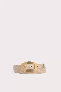 Block Kraft Circular Croco Embossed Leather