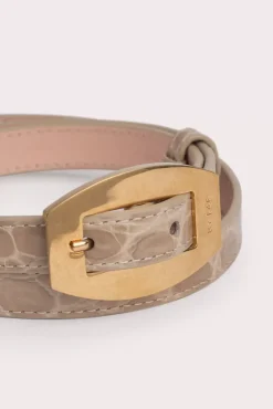 Block Kraft Circular Croco Embossed Leather