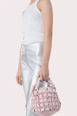 Cass Icy Pink Chenille And Leather