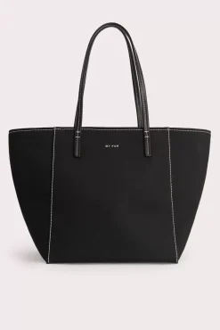 Club Tote Black Canvas And Nappa Leather