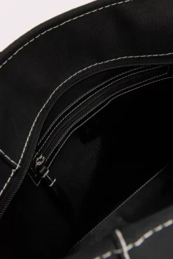 Club Tote Black Canvas And Nappa Leather