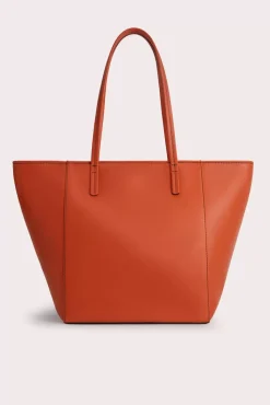 Club Tote Burnt Orange Box Calf Leather