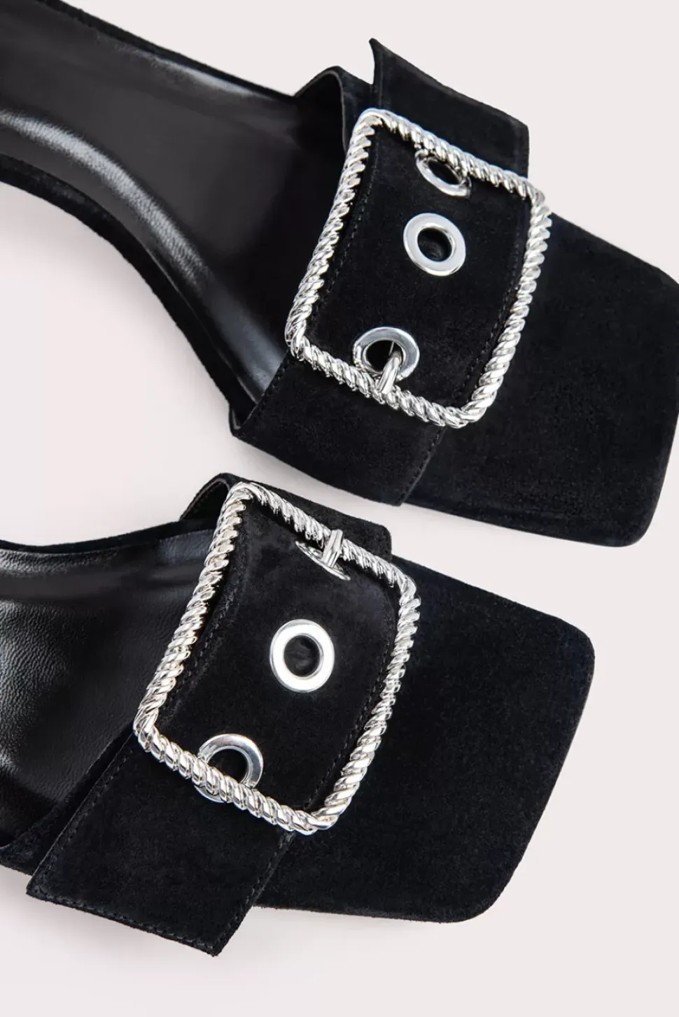 Davina Black Suede Leather