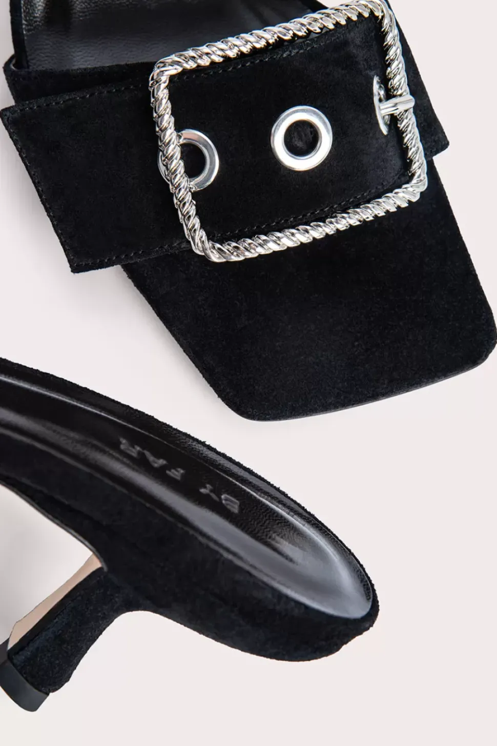 Davina Black Suede Leather