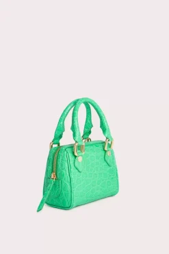 Dora Super Green Circular Croco Embossed Leather