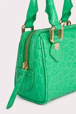 Dora Super Green Circular Croco Embossed Leather