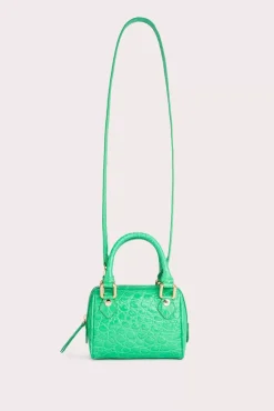 Dora Super Green Circular Croco Embossed Leather