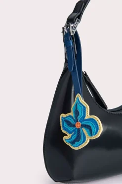 Dream Flower Charm Mixed Grained Leather