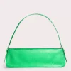 Dulce Long Green Metallic Grain Leather
