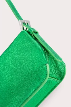 Dulce Long Green Metallic Grain Leather