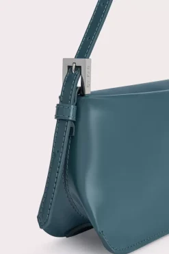 Dulce Long Petrol Semi Patent Leather