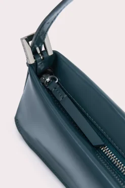 Dulce Long Petrol Semi Patent Leather