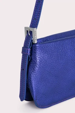 Dulce Long Ultraviolet Metallic Grain Leather