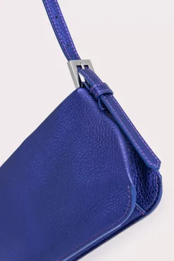 Dulce Long Ultraviolet Metallic Grain Leather