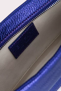 Dulce Long Ultraviolet Metallic Grain Leather