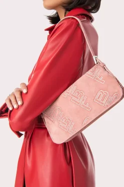 Dulce Salmon Suede And Crystals