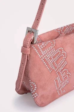 Dulce Salmon Suede And Crystals