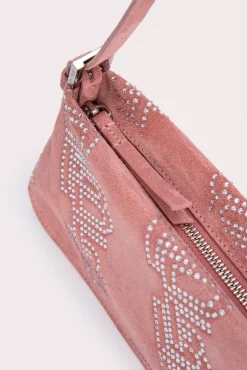 Dulce Salmon Suede And Crystals