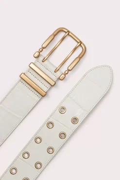 Duo Cream Maxi Croco Embossed Leather