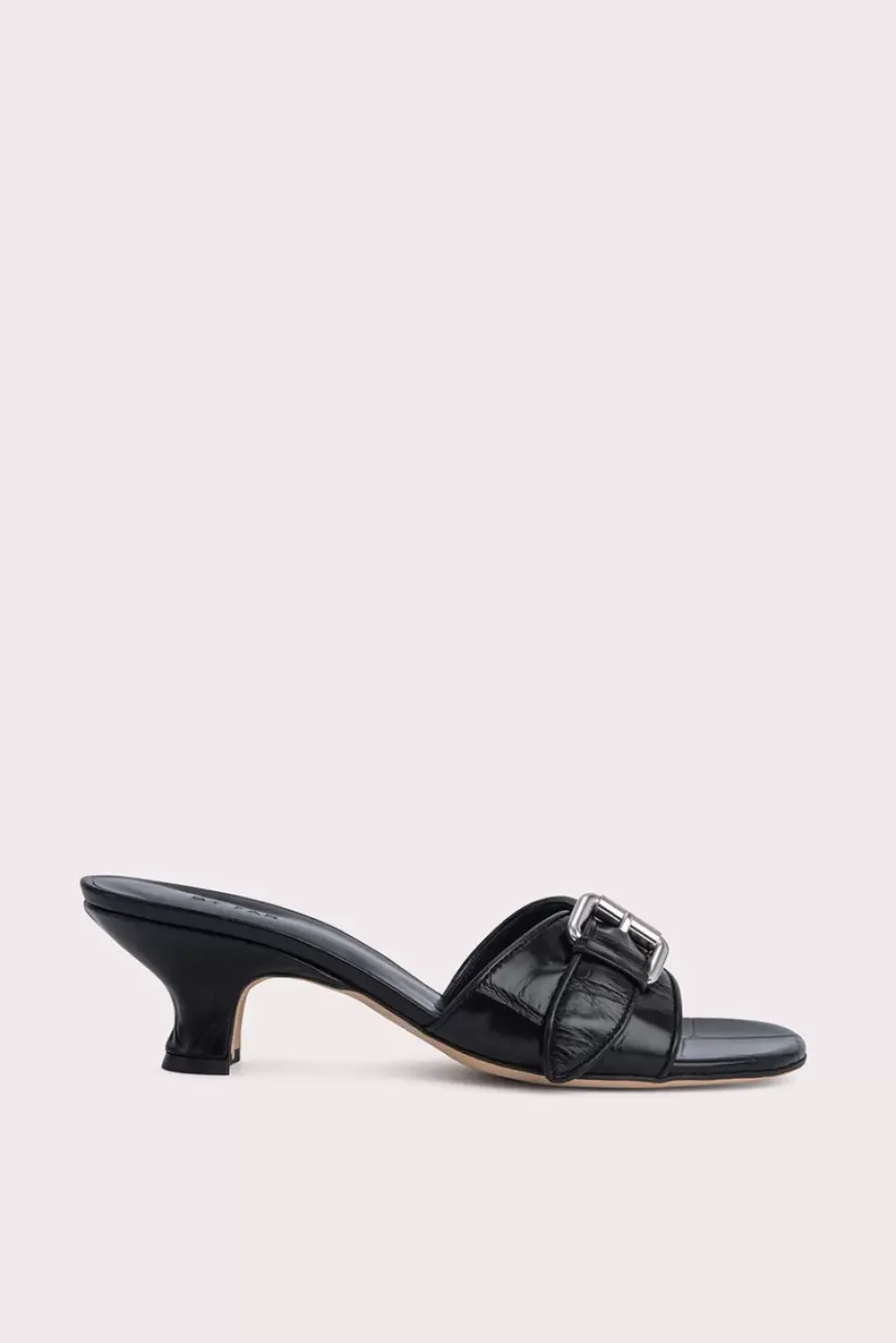 Elton Black Maxi Croco Embossed Leather