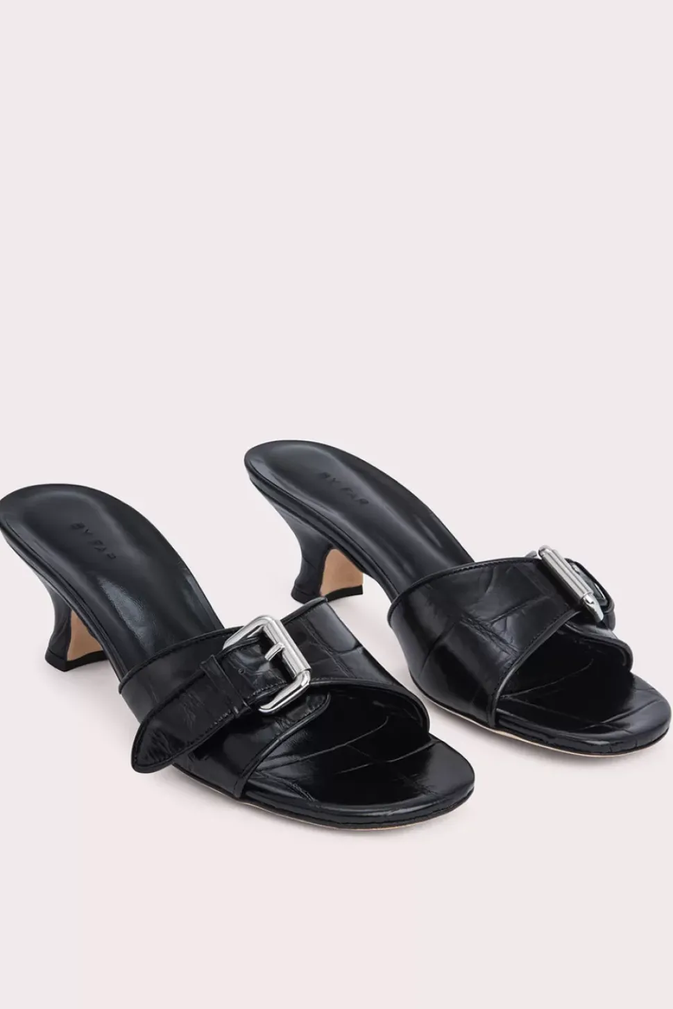 Elton Black Maxi Croco Embossed Leather