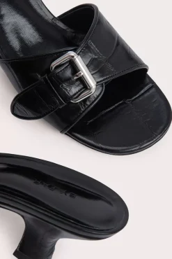 Elton Black Maxi Croco Embossed Leather