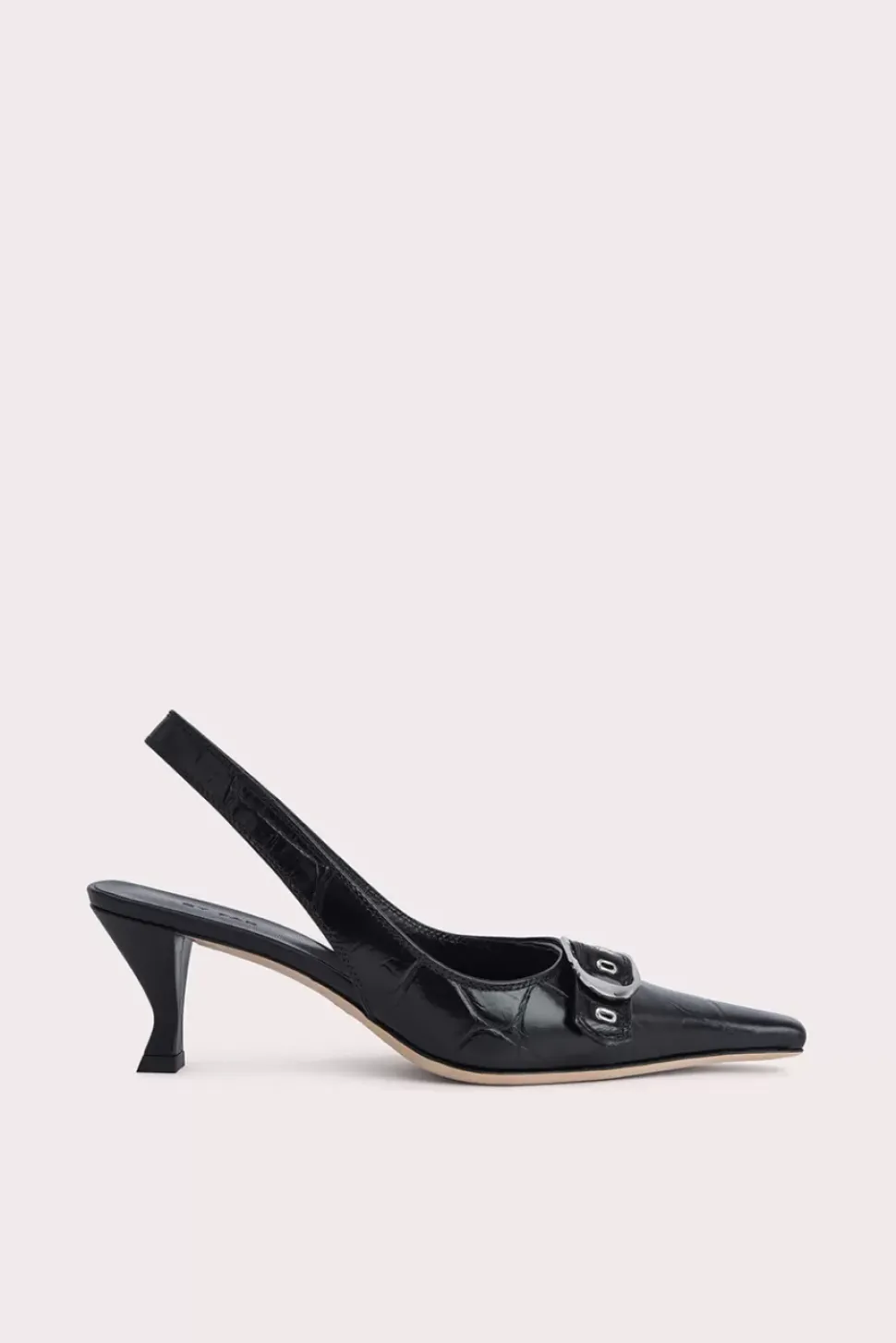 Evita Black Maxi Croco And Nappa Leather