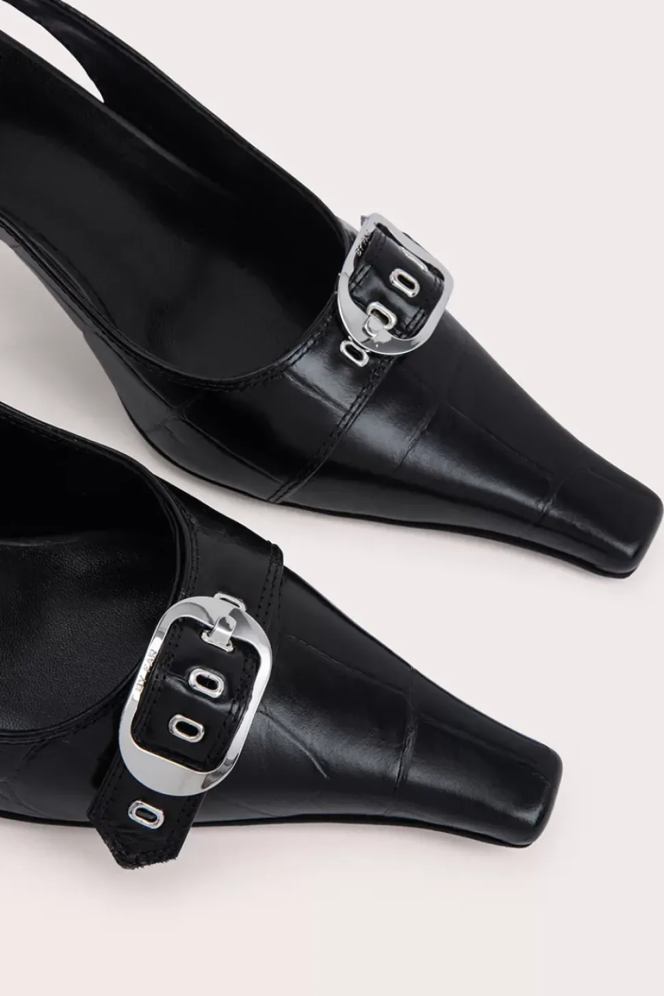 Evita Black Maxi Croco And Nappa Leather