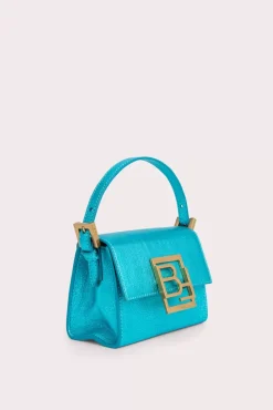 Fran Aqua Metallic Grain Leather