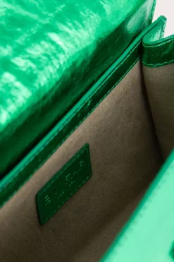 Fran Clover Green Metallic Leather