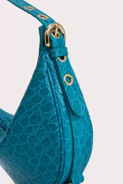 Gib Azur Circular Croco Embossed Leather