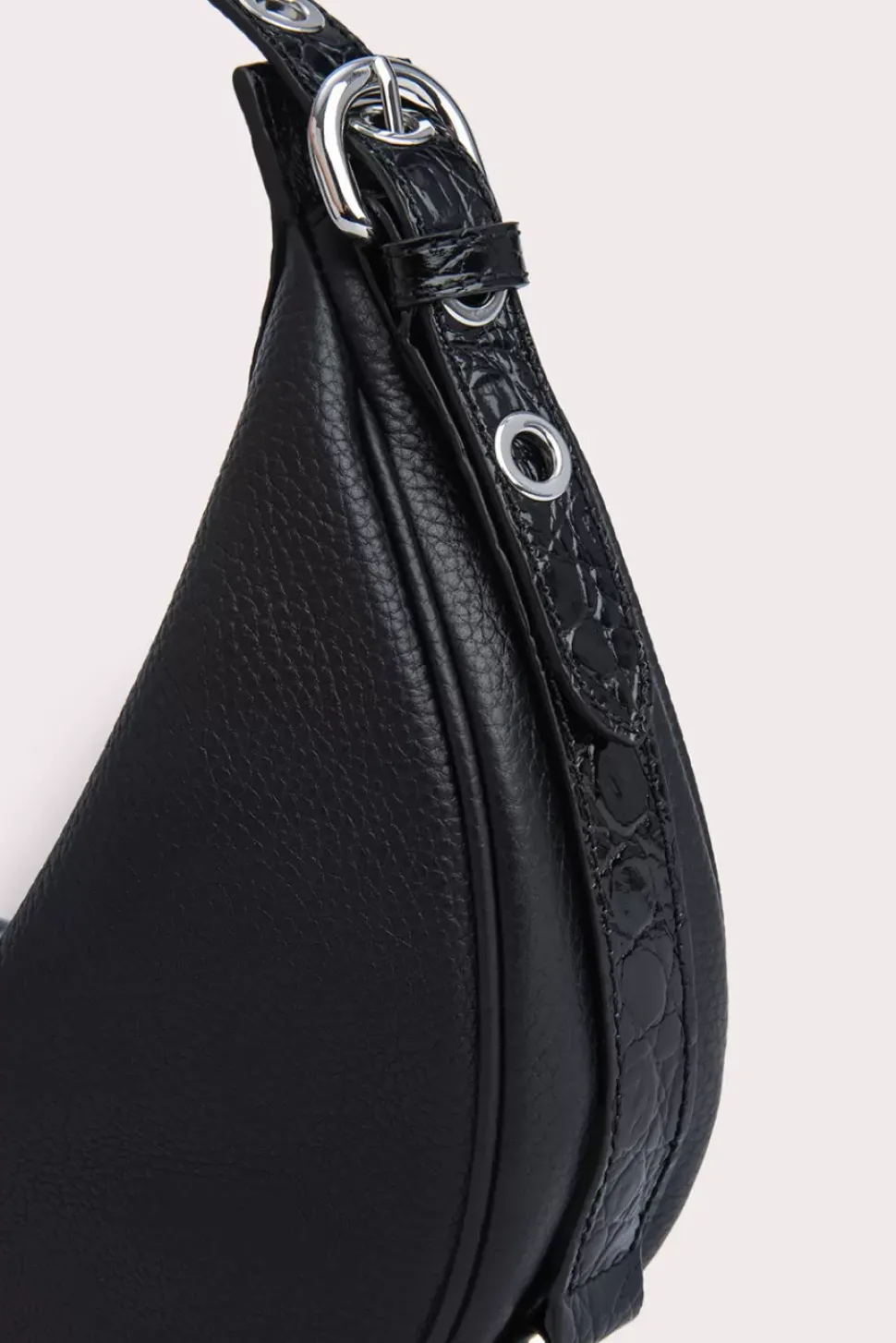 Gib Black Croco And Flat Grain Leather