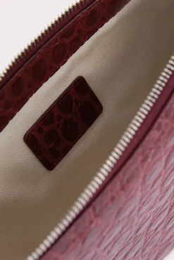 Gib Wine Circular Croco Embossed Leather