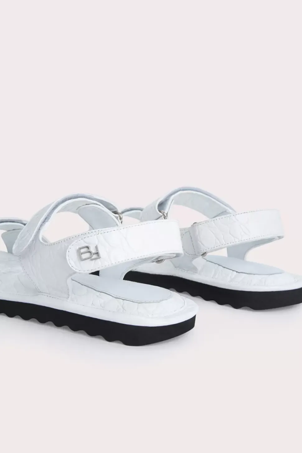 Gideon Optic White Circular Croco Embossed Leather