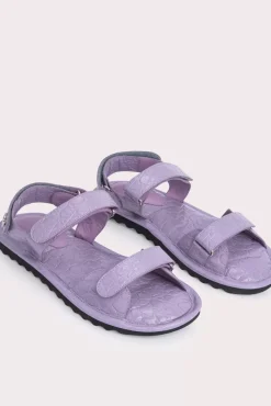Gideon Purple Haze Circular Croco Embossed Leather