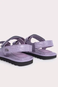 Gideon Purple Haze Circular Croco Embossed Leather