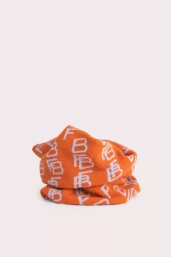 Jacquard Logo Snood Orange Wool