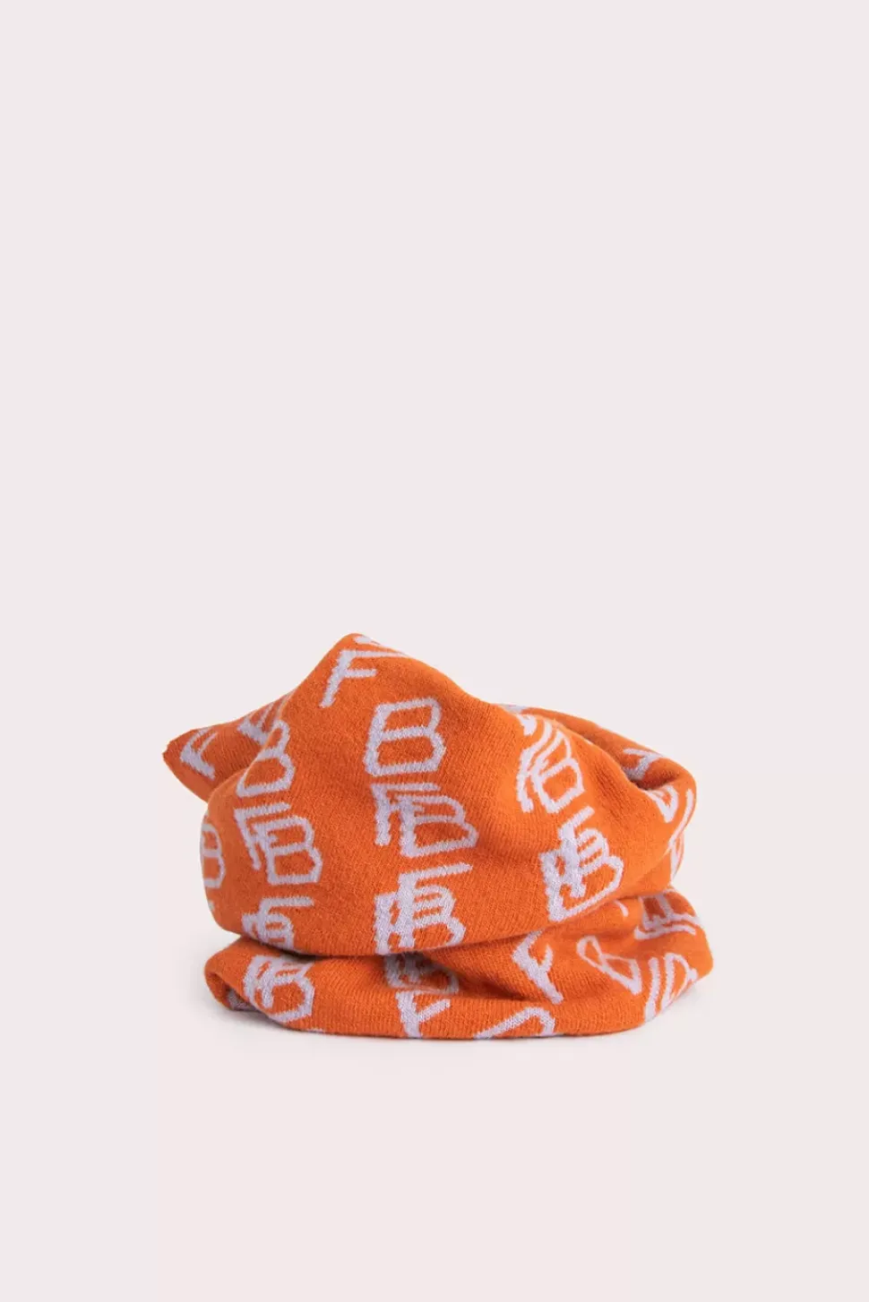 Jacquard Logo Snood Orange Wool