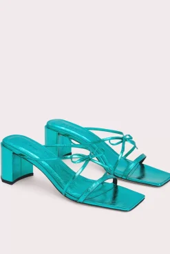 June Aquamarine Metallic Leather