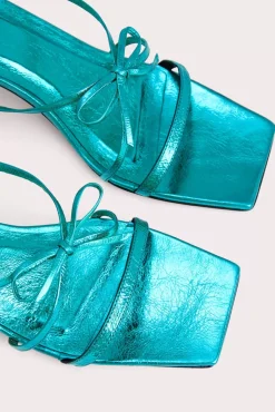 June Aquamarine Metallic Leather